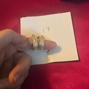 18 K Gold Layered Post Earrings with Cubit Zirconia.